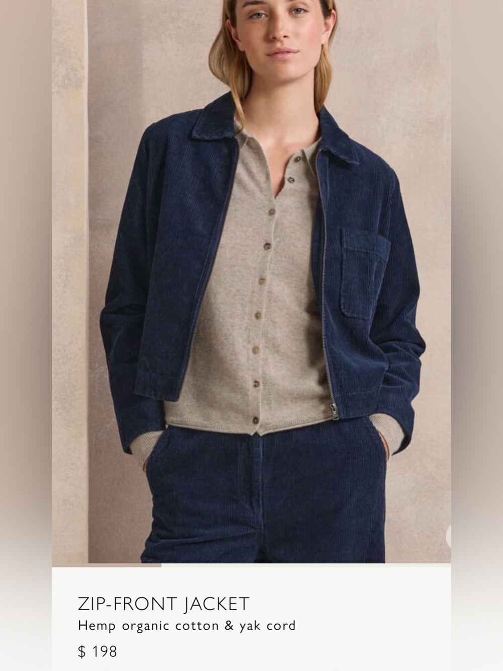 Poetry Corduroy Chore Style Jacket Corton/Yak blend